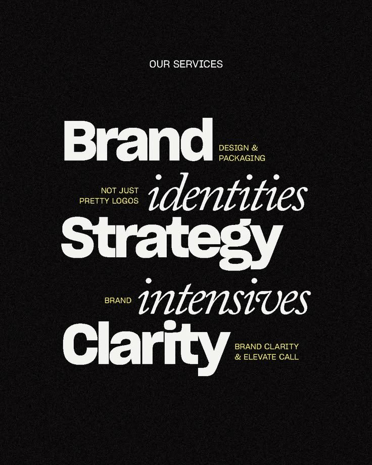 Brand identities, strategy intensives, and clarity calls