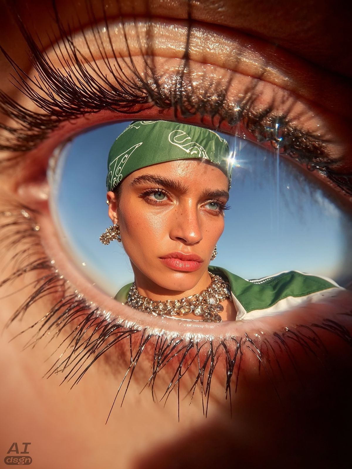 Portrait reflected in an eye